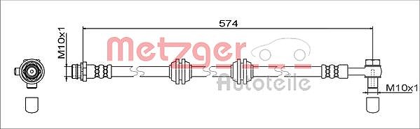 Metzger Autoteile Bremsschlauch [Hersteller-Nr. 4111760] für Land Rover