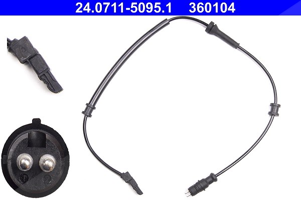 Ate Sensor, Raddrehzahl [Hersteller-Nr. 24.0711-5095.1] für Renault