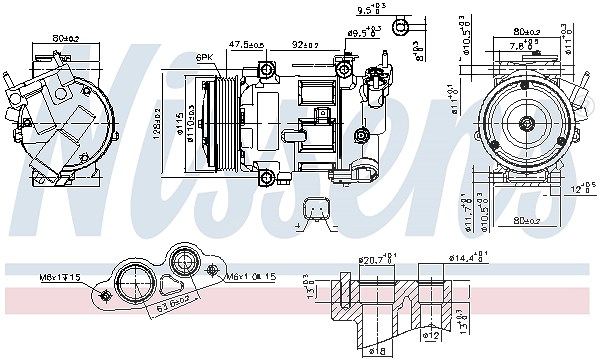 Nissens Kompressor, Klimaanlage [Hersteller-Nr. 890606] für Peugeot, Ds, Citroën