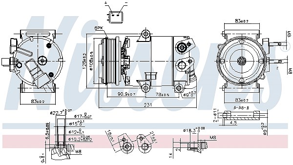 Nissens Kompressor, Klimaanlage [Hersteller-Nr. 890588] für Ford