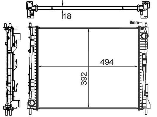 Mahle Kühler, Motorkühlung [Hersteller-Nr. CR924000S] für Renault