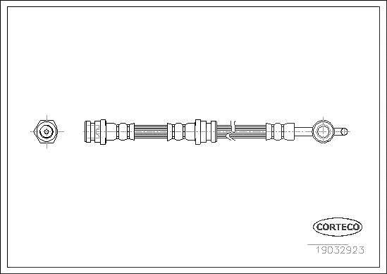 Corteco Bremsschlauch ERSTAUSRÜSTERQUALITÄT [Hersteller-Nr. 19032923] für Mazda
