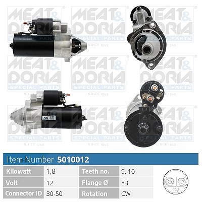 Meat & Doria Starter [Hersteller-Nr. 5010012] für Skoda, VW, Audi