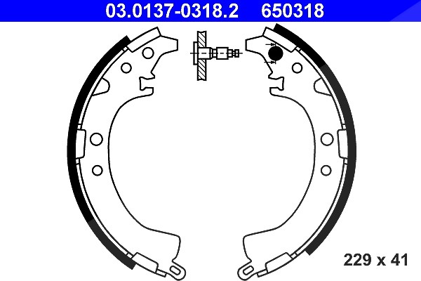 Ate Bremsbackensatz [Hersteller-Nr. 03.0137-0318.2] für Toyota