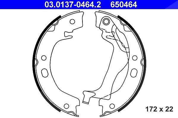 Ate Bremsbackensatz, Feststellbremse [Hersteller-Nr. 03.0137-0464.2] für Toyota