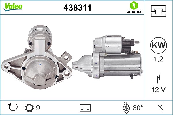 Valeo Starter [Hersteller-Nr. 438311] für Citroën, Toyota, Peugeot