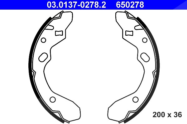 Ate Bremsbackensatz [Hersteller-Nr. 03.0137-0278.2] für Mazda