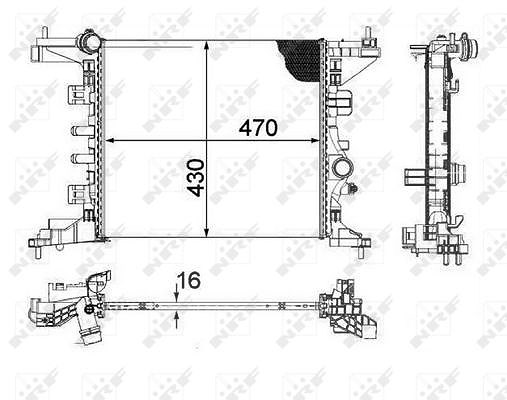 Nrf Kühler, Motorkühlung [Hersteller-Nr. 58477] für Vauxhall, Opel