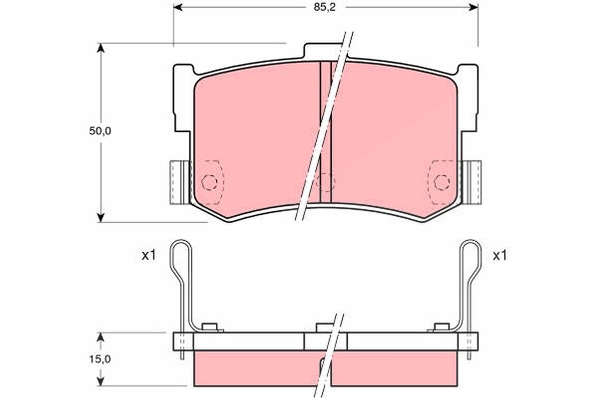 Trw Bremsbelagsatz, Scheibenbremse [Hersteller-Nr. GDB994] für Hyundai, Acura, Honda, Rover