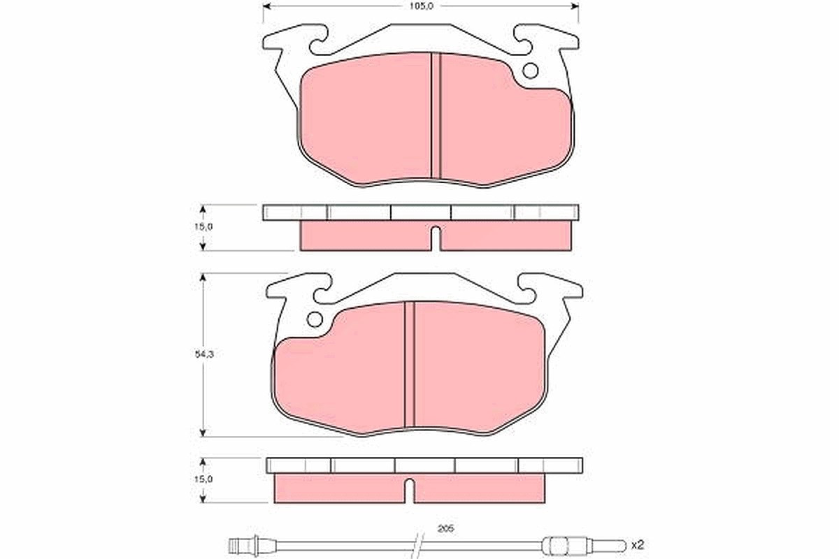 Trw Bremsbelagsatz, Scheibenbremse [Hersteller-Nr. GDB1079] für Renault