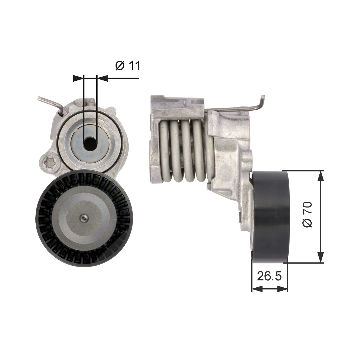 Gates Spannrolle, Keilrippenriemen [Hersteller-Nr. T39115] für Seat, Skoda, VW