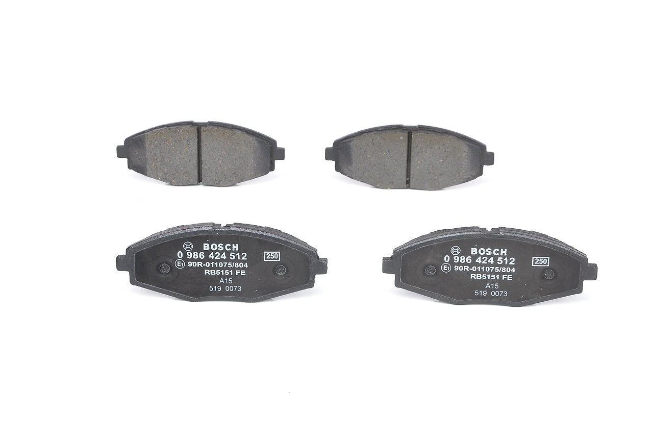 Bosch Bremsbelagsatz, Scheibenbremse [Hersteller-Nr. 0986424512] für Daewoo, Chevrolet, Zaz