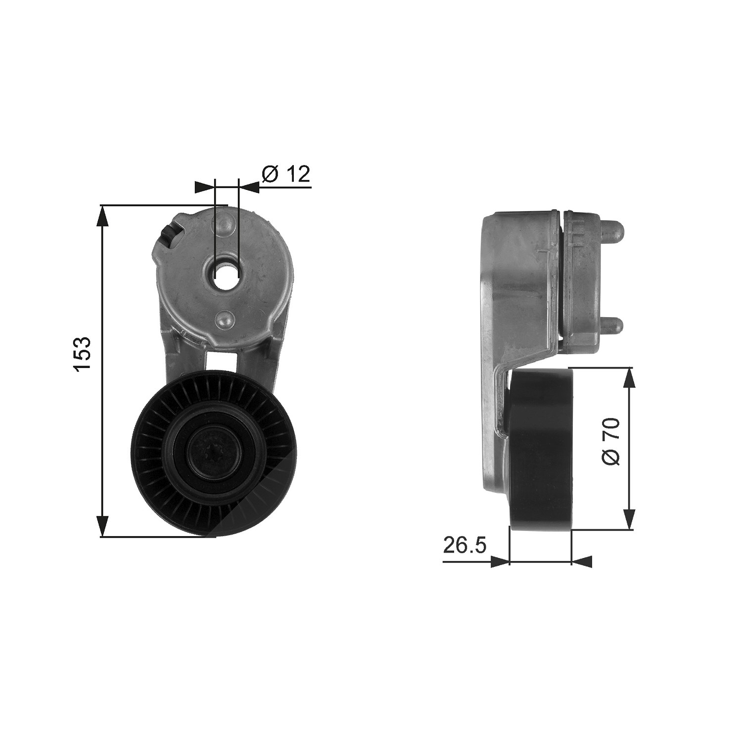 Gates Spannrolle, Keilrippenriemen [Hersteller-Nr. T38163] für Jeep