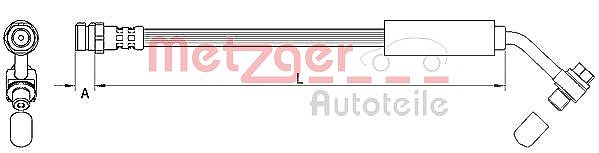 Metzger Autoteile Bremsschlauch mit Hohlschraube hinten [Hersteller-Nr. 4111478] für Seat, Audi, Skoda, VW