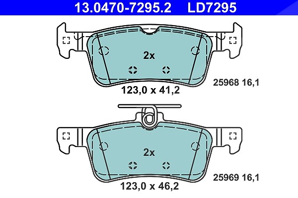 Ate CERAMIC Bremsbelagsatz hinten [Hersteller-Nr. 13.0470-7295.2] für Peugeot