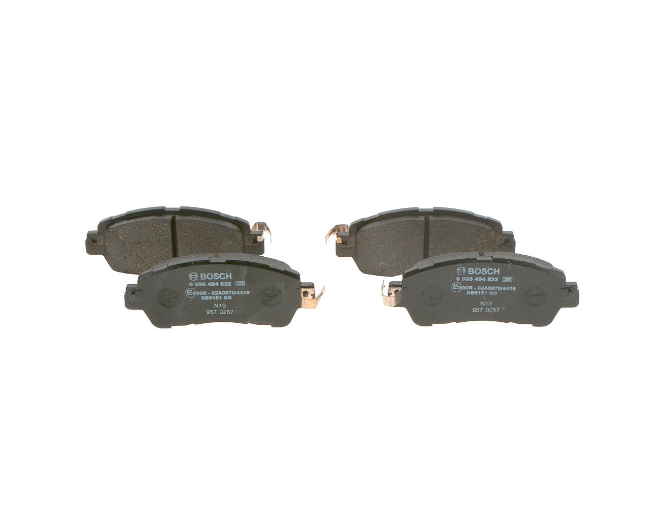 Bosch Bremsbelagsatz, Scheibenbremse [Hersteller-Nr. 0986494832] für Mazda