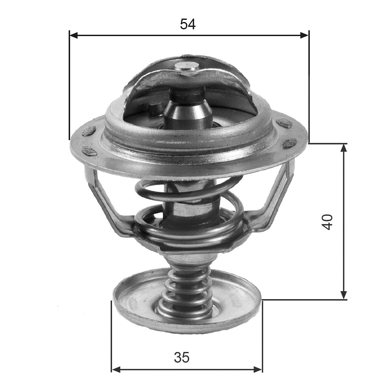Gates Thermostat, Kühlmittel [Hersteller-Nr. TH06082G1] für Ford, Lincoln, Ford Usa