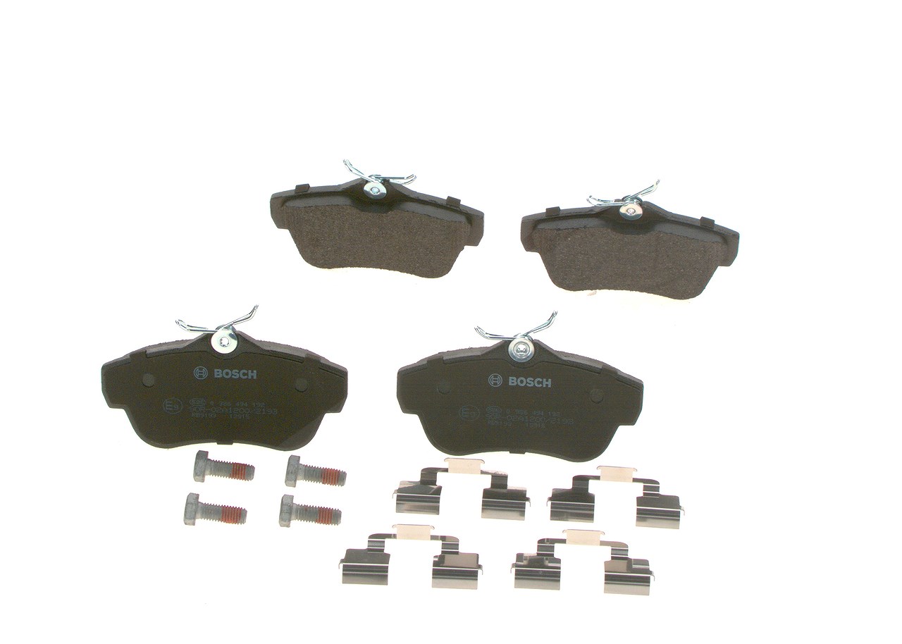 Bosch Bremsbelagsatz, Scheibenbremse [Hersteller-Nr. 0986494192] für Peugeot, Citroën, Fiat