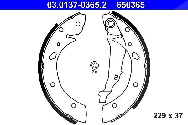 Ate Bremsbackensatz [Hersteller-Nr. 03.0137-0365.2] für Toyota