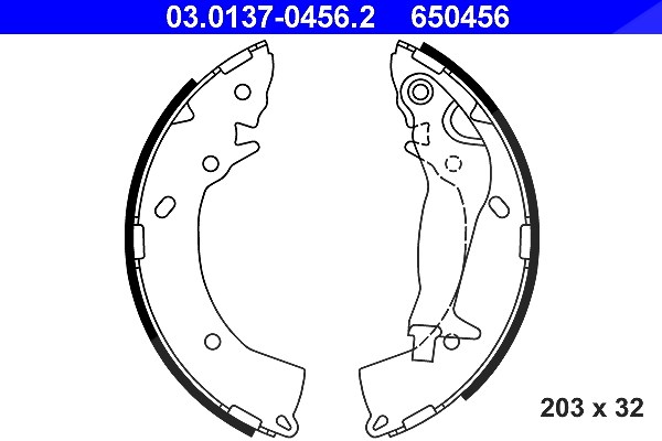 Ate Bremsbackensatz [Hersteller-Nr. 03.0137-0456.2] für Hyundai