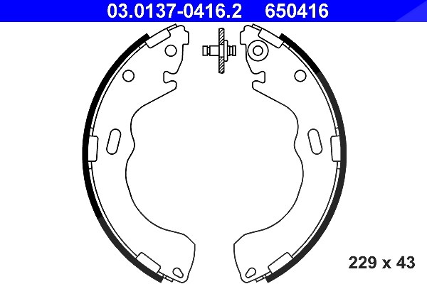 Ate Bremsbackensatz [Hersteller-Nr. 03.0137-0416.2] für Ford, Mazda