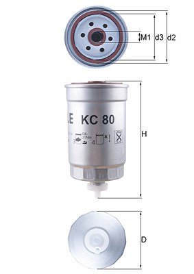 Mahle Kraftstofffilter [Hersteller-Nr. KC80] für VW, Skoda, Land Rover, Peugeot, Audi