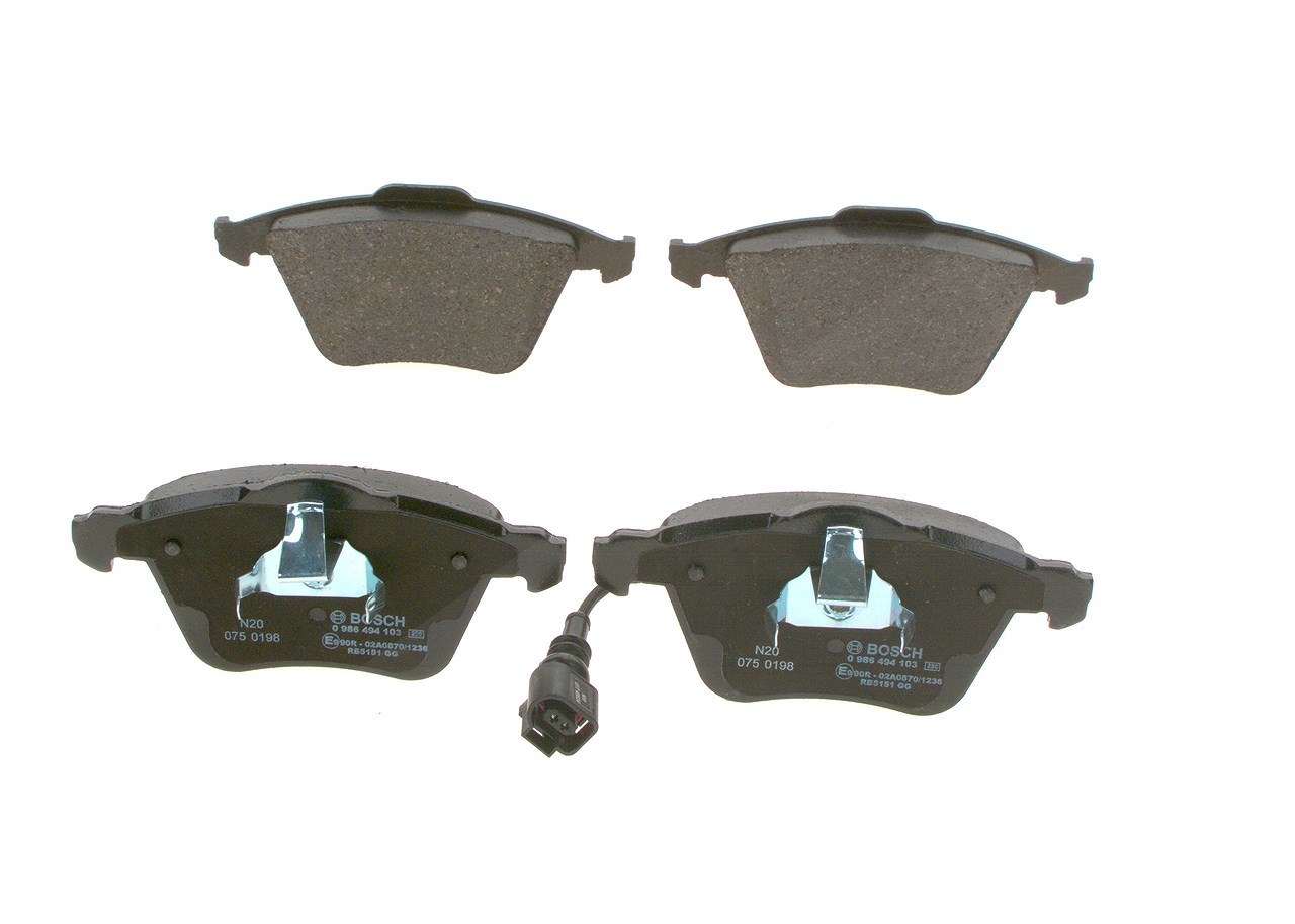 Bosch Bremsbelagsatz, Scheibenbremse [Hersteller-Nr. 0986494103] für Audi, Seat, Skoda, VW
