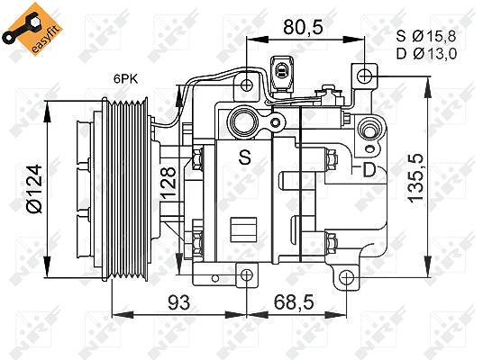 Nrf Kompressor, Klimaanlage [Hersteller-Nr. 32408] für Mazda