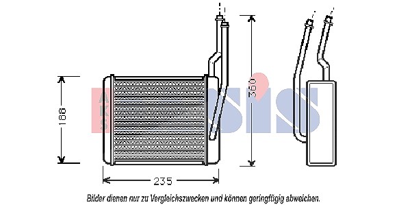 Aks Dasis Wärmetauscher, Innenraumheizung [Hersteller-Nr. 096003N] für Ford