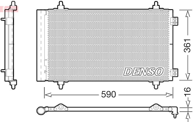 Denso Kondensator, Klimaanlage [Hersteller-Nr. DCN21018] für Citroën, Fiat, Lancia, Peugeot