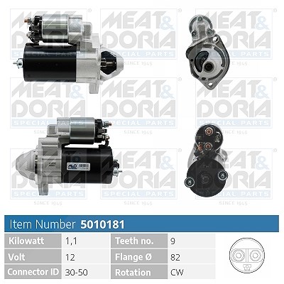 Meat & Doria Starter [Hersteller-Nr. 5010181] für Audi, Skoda, VW