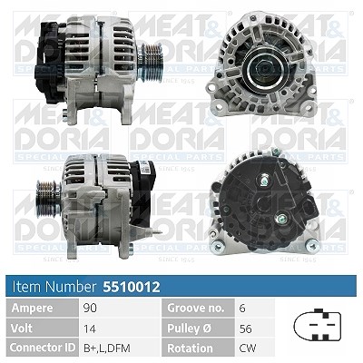 Meat & Doria Generator [Hersteller-Nr. 5510012] für Skoda, Seat, Audi, VW
