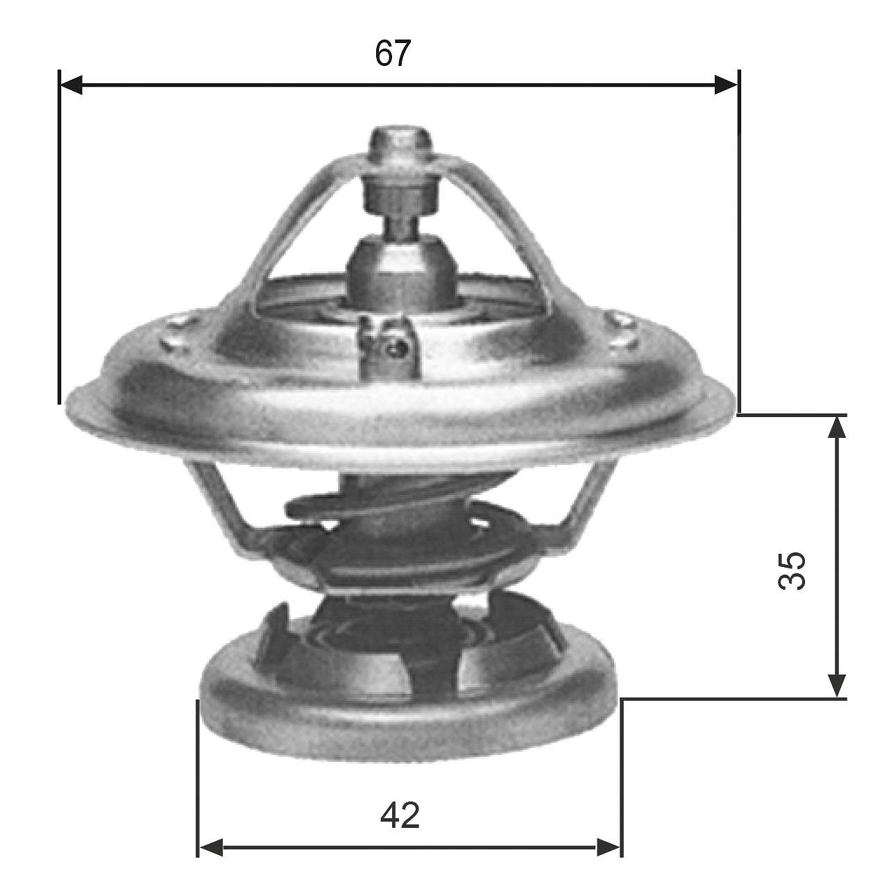Gates Thermostat, Kühlmittel [Hersteller-Nr. TH12680G1] für Daewoo, Mercedes-Benz, Puch, Ssangyong