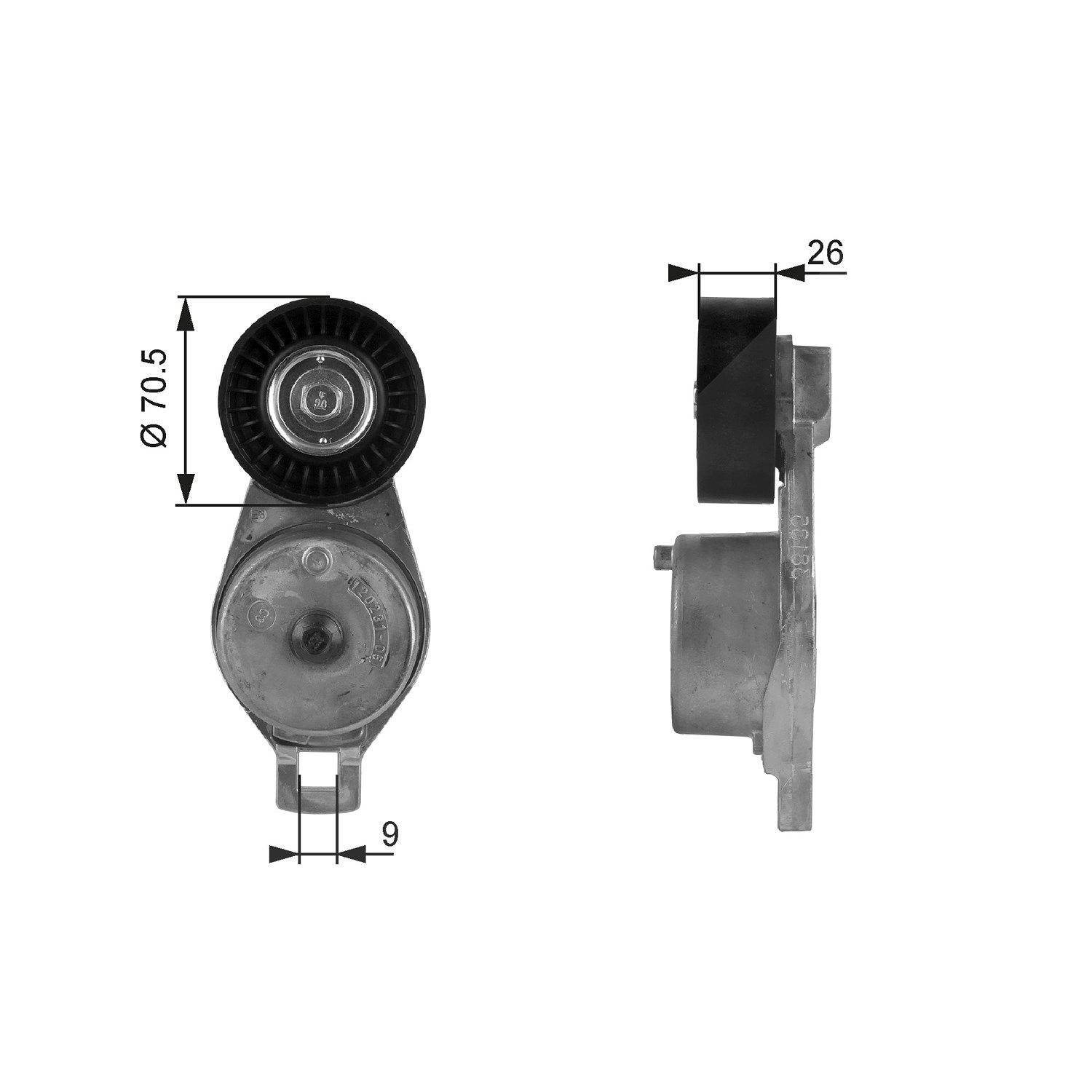 Gates Spannrolle, Keilrippenriemen [Hersteller-Nr. T38185] für Dodge, Chrysler, Jeep