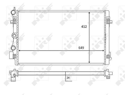 Nrf Kühler, Motorkühlung [Hersteller-Nr. 59056] für VW, Seat, Skoda, Audi