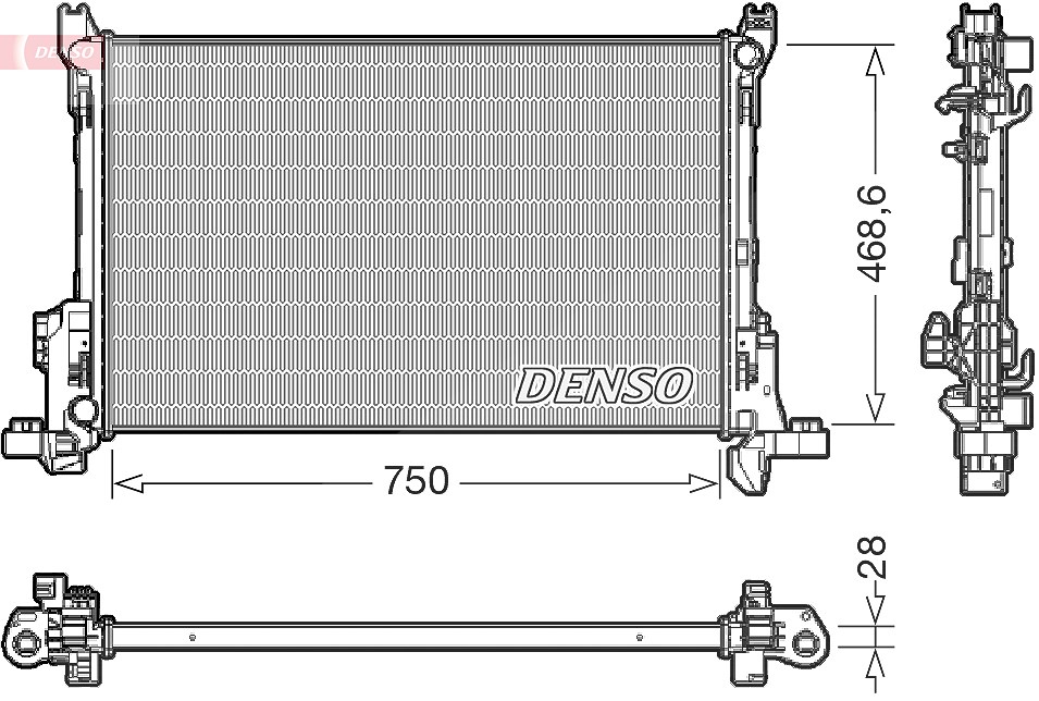 Denso Kühler, Motorkühlung [Hersteller-Nr. DRM09174] für Fiat, Renault, Opel