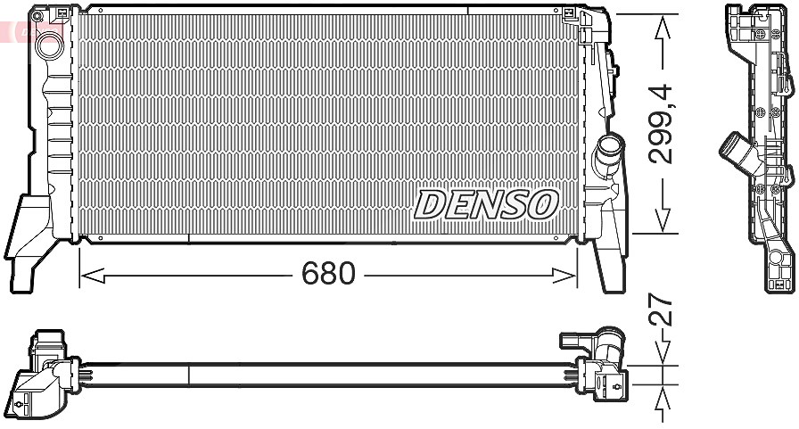 Denso Kühler, Motorkühlung [Hersteller-Nr. DRM05119] für BMW, Mini