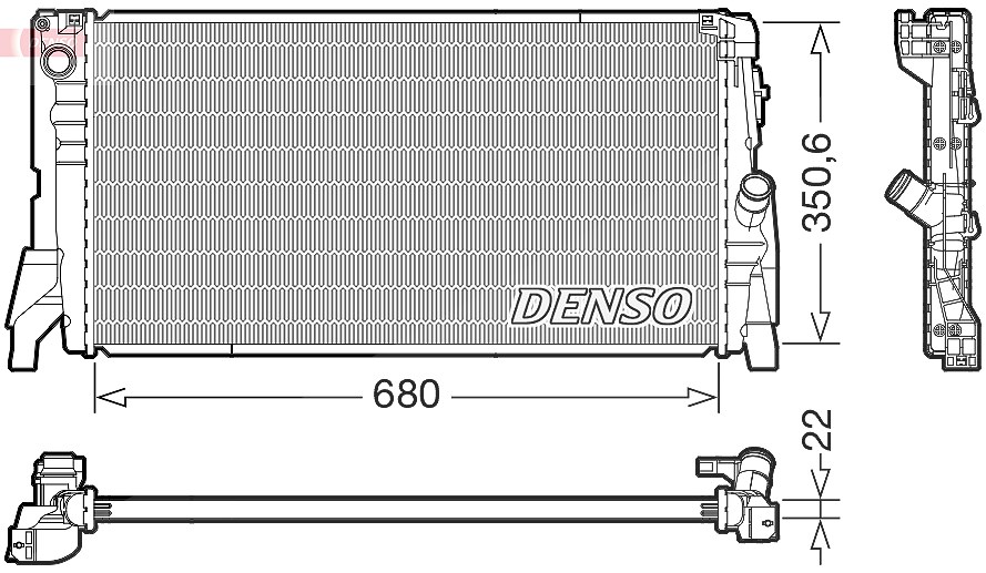 Denso Kühler, Motorkühlung [Hersteller-Nr. DRM05118] für Mini