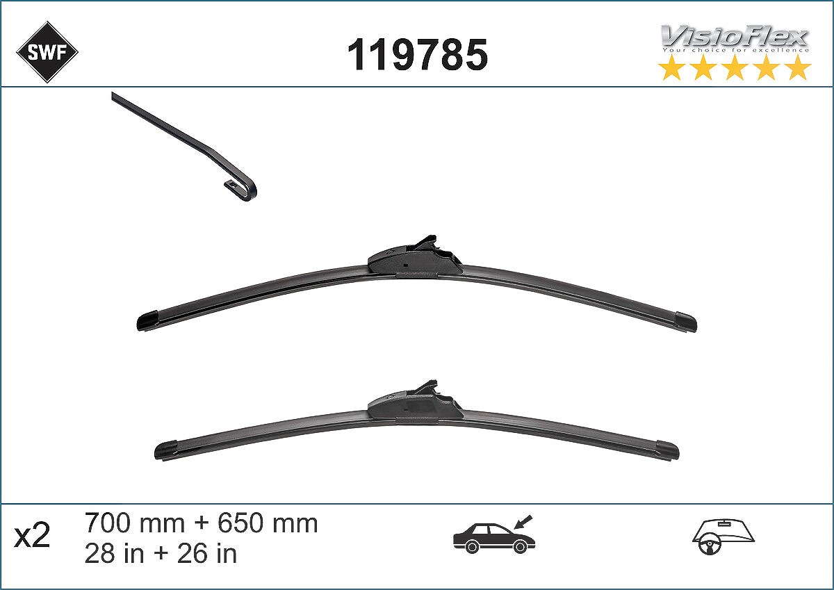 Swf Wischblatt [Hersteller-Nr. 119785] für Chrysler, Peugeot