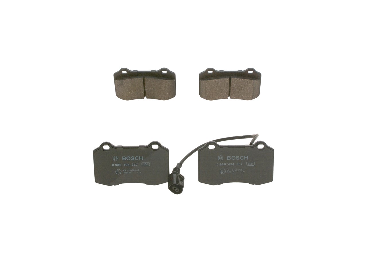 Bosch Bremsbelagsatz, Scheibenbremse [Hersteller-Nr. 0986494367] für Volvo, Seat