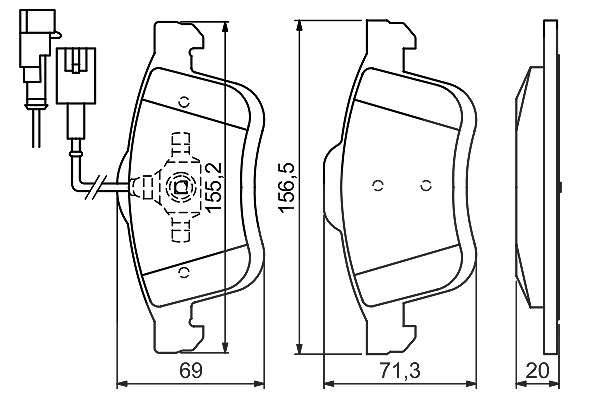 Bosch Bremsbeläge mit VWK vorne (Satz) [Hersteller-Nr. 0986494453] für Vauxhall, Opel, Lancia, Fiat