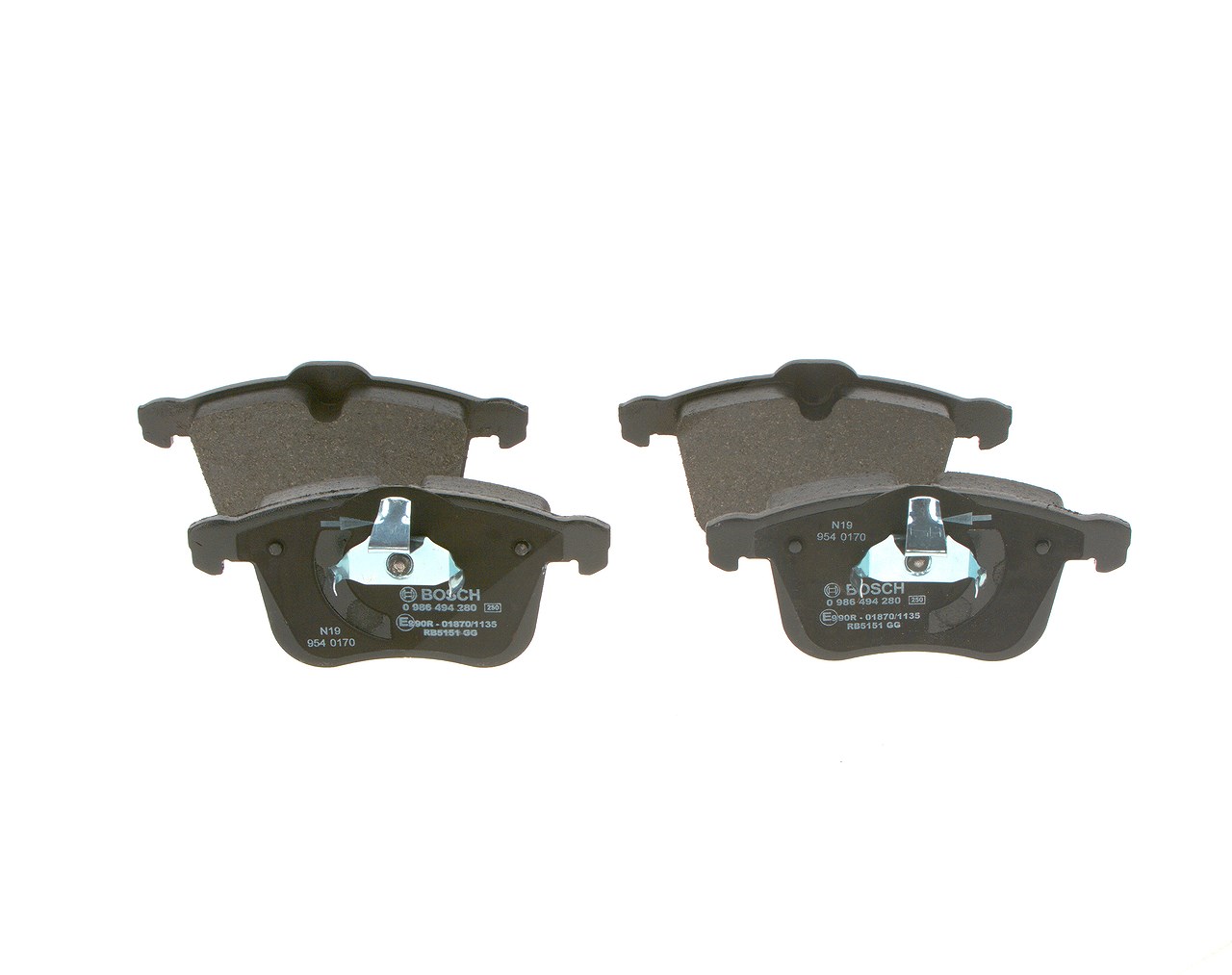 Bosch Bremsbelagsatz, Scheibenbremse [Hersteller-Nr. 0986494280] für Vauxhall, Saab, Opel