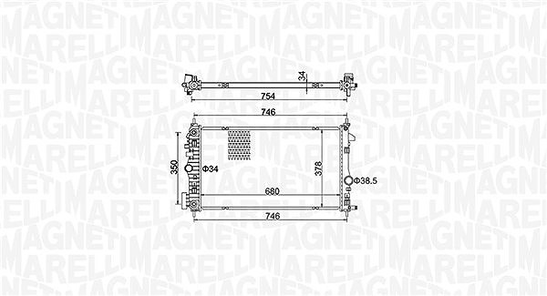 Magneti Marelli Kühler, Motorkühlung [Hersteller-Nr. 350213152300] für Opel, Vauxhall