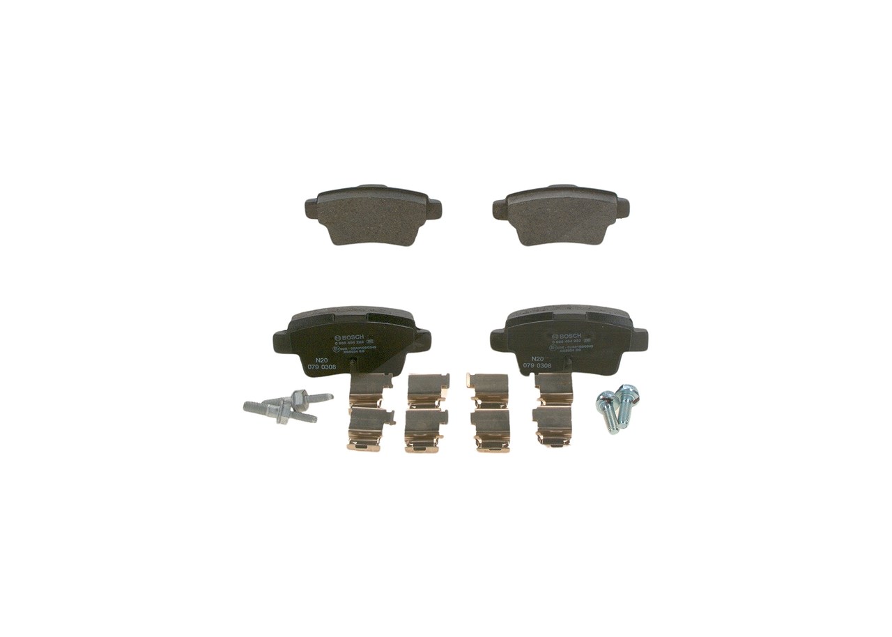 Bosch Bremsbeläge hinten (Satz) [Hersteller-Nr. 0986494222] für Vauxhall, Abarth, Fiat, Opel