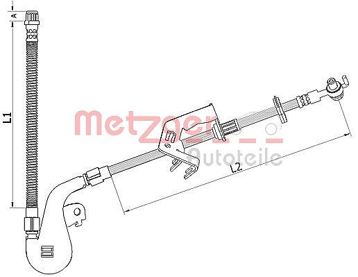 Metzger Autoteile Bremsschlauch [Hersteller-Nr. 4110927] für Citroën, Peugeot