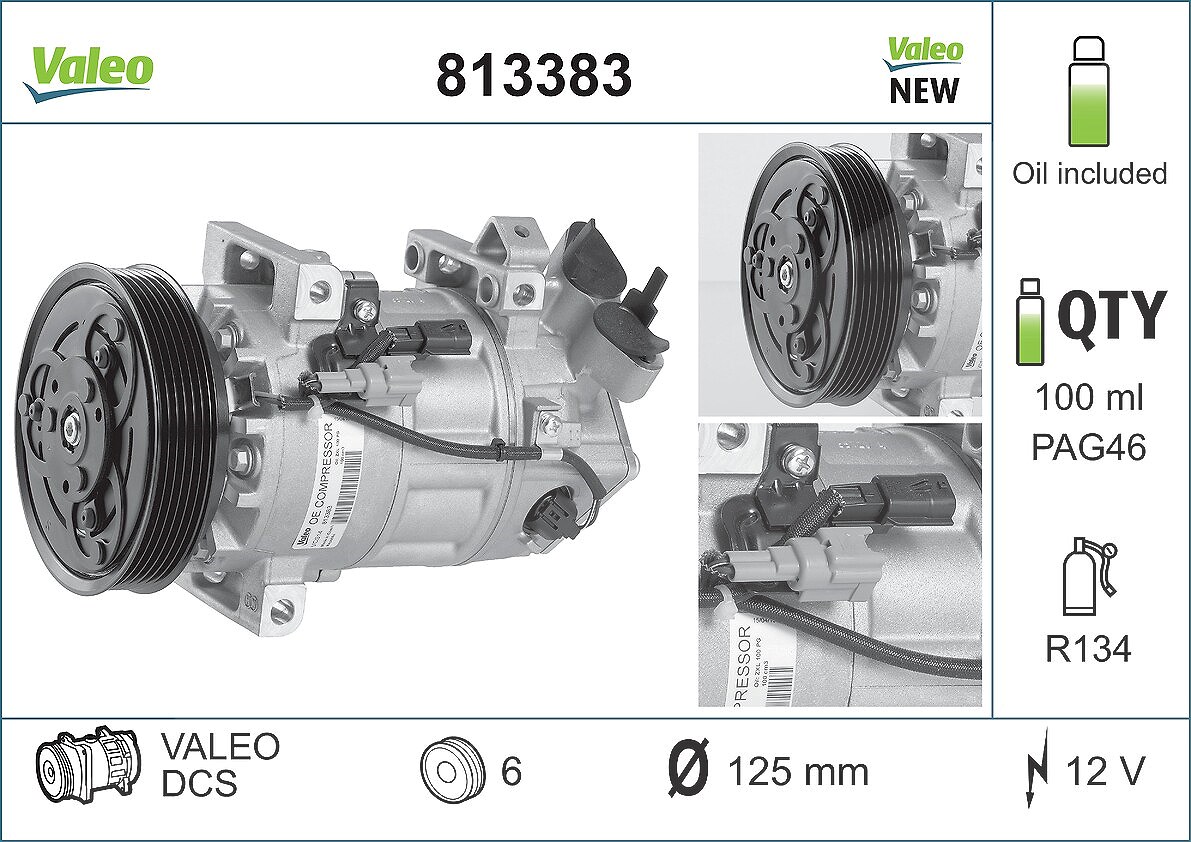 Valeo Kompressor, Klimaanlage [Hersteller-Nr. 813383] für Renault