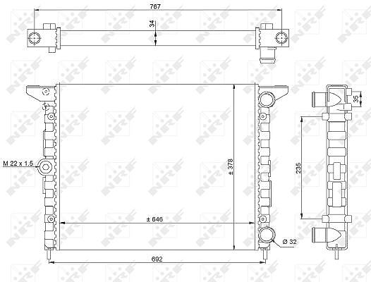 Nrf Kühler, Motorkühlung [Hersteller-Nr. 519523] für Ford, VW, Seat