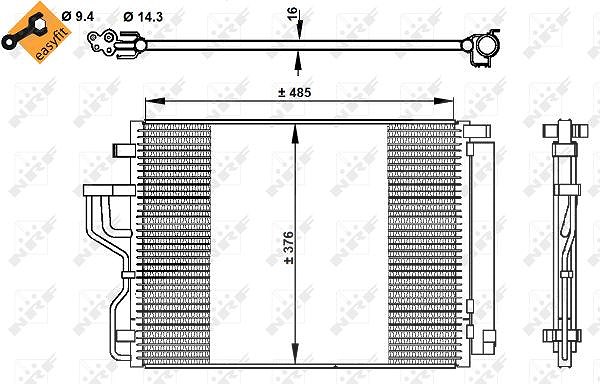 Nrf Kondensator, Klimaanlage [Hersteller-Nr. 350334] für Hyundai