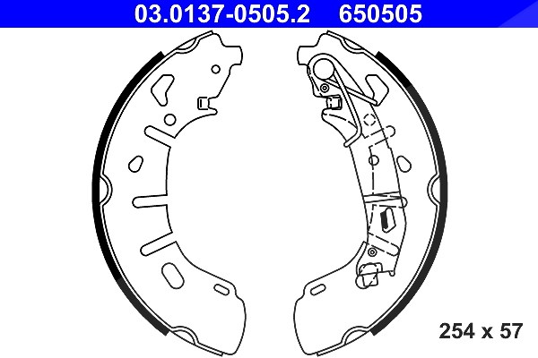 Ate Bremsbackensatz [Hersteller-Nr. 03.0137-0505.2] für Opel, Vauxhall, Fiat
