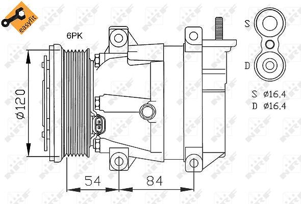 Nrf Kompressor, Klimaanlage [Hersteller-Nr. 32484] für Chevrolet, Daewoo